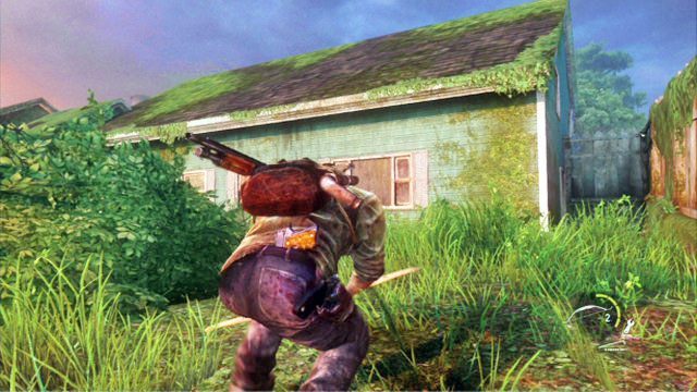 Na szczycie wzgórza stoi duży zielony dom, gdzie znajdziesz kilka przydatnych materiałów - Cmentarz | Miasteczko Billa | Solucja The Last of Us - The Last of Us - poradnik do gry