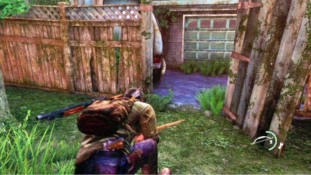 Dalej powinieneś iść wzdłuż krawędzi lokacji, aż do przejścia w płocie po lewej - Cmentarz | Miasteczko Billa | Solucja The Last of Us - The Last of Us - poradnik do gry