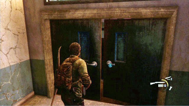 W ten sposób oczyścisz lokację i będziesz mógł otworzyć drzwi kawałek dalej - Ucieczka z budynku szkoły (mapa) | Miasteczko Billa | Solucja The Last of Us - The Last of Us - poradnik do gry