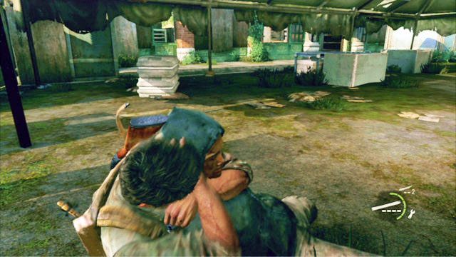 Ponownie chowając się za samochodem poczekaj na drugiego napastnika i go również uduś - Samotna i porzucona (mapa) | Pittsburgh | Solucja The Last of Us - The Last of Us - poradnik do gry