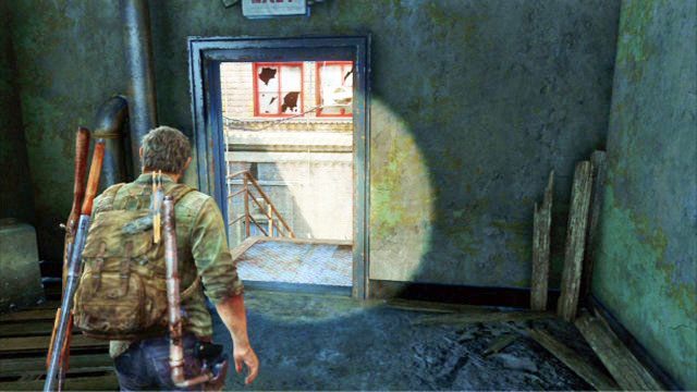 Gdy skończysz, wyjdź na schody przeciwpożarowe za sklepem i kieruj się cały czas prosto - Samotna i porzucona (mapa) | Pittsburgh | Solucja The Last of Us - The Last of Us - poradnik do gry