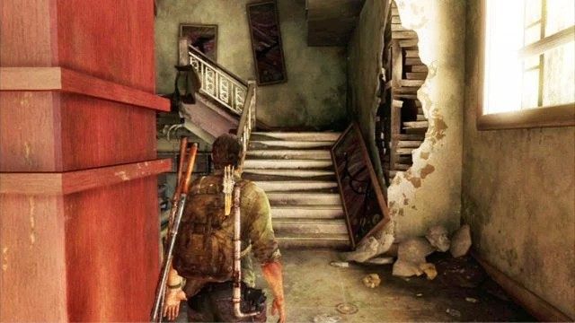 Gdy zabierze już wszystkie przydatne przedmioty, z powrotem wdrap się na górę i idź dalej w lewo - Hotelowy hol (mapa) | Pittsburgh | Solucja The Last of Us - The Last of Us - poradnik do gry