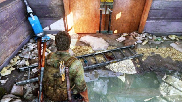 Gdy wszyscy wrogowie padną martwi na ziemie, będziesz musiał odnaleźć drabinę - Hotelowy hol (mapa) | Pittsburgh | Solucja The Last of Us - The Last of Us - poradnik do gry