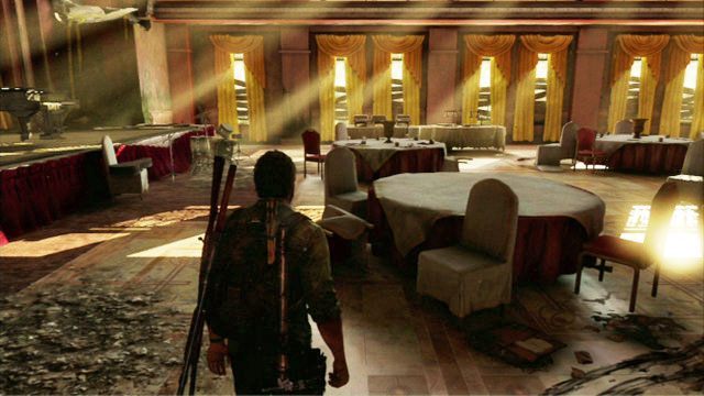 Na końcu znajduje się sala balowa z fortepianem - Hotelowy hol (mapa) | Pittsburgh | Solucja The Last of Us - The Last of Us - poradnik do gry