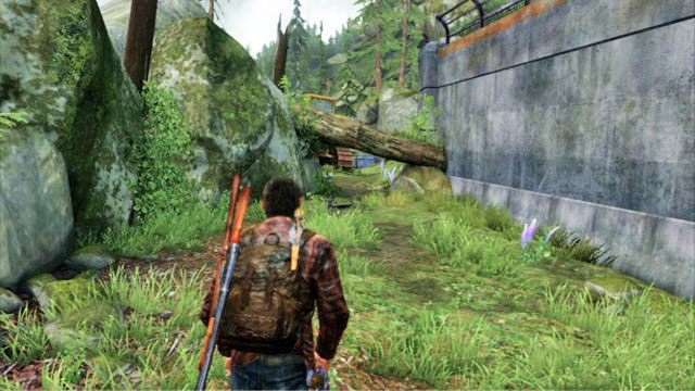 Gdy znajdziesz się już z drugiej strony, wejdź po schodach na górę i trzymaj się prawej strony ścieżki - Hydroelektrownia | Tama Tommyego | Solucja The Last of Us - The Last of Us - poradnik do gry