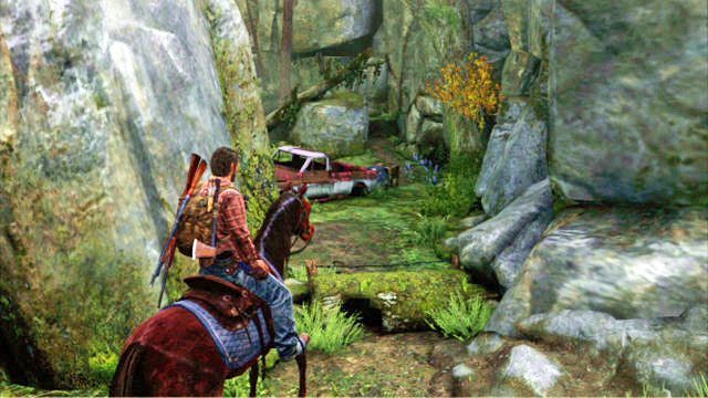 Ostatecznie trafisz do wąwozu, w którym zostaniesz zaatakowany przez bandytów - Ranczo | Tama Tommyego | Solucja The Last of Us - The Last of Us - poradnik do gry