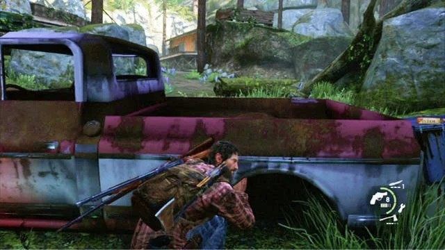 Pozbądź się szybko dwóch pierwszych napastników, a następnie poczekaj chwilę w ukryciu - Ranczo | Tama Tommyego | Solucja The Last of Us - The Last of Us - poradnik do gry