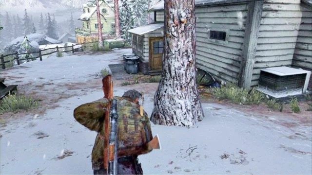 Kilka kroków dalej zacznie do ciebie strzelać grupka bandytów - Kurort z domkami | Kurort nad jeziorem | Solucja The Last of Us - The Last of Us - poradnik do gry