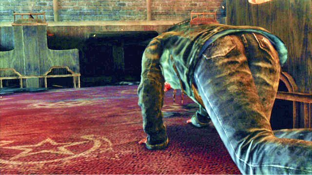 Za kolejnymi drzwiami ponownie wcielisz się w dziewczynę - Kurort z domkami | Kurort nad jeziorem | Solucja The Last of Us - The Last of Us - poradnik do gry