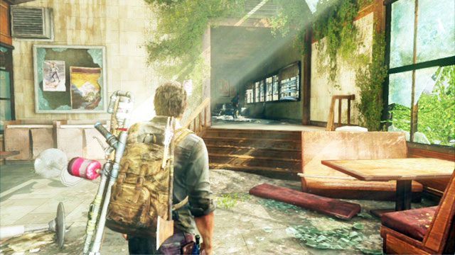 Ustaw potem drabinę obok ściany i biegnij za dziewczyną - Autostrada | Zajezdnia | Solucja The Last of Us - The Last of Us - poradnik do gry