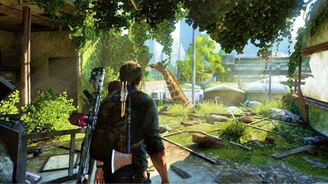 Dotrzesz w ten sposób do pożywiającej się żyrafy - Autostrada | Zajezdnia | Solucja The Last of Us - The Last of Us - poradnik do gry