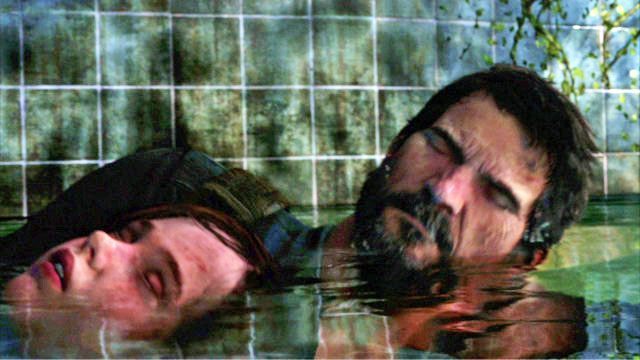 Aby zakończyć etap, płyń cały czas prosto, zabierając po drodze tonącą Ellie - Tunel (mapa) | Zajezdnia | Solucja The Last of Us - The Last of Us - poradnik do gry