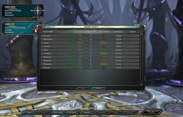 Shard Name oznacza nazwę serwera - Wybór serwera | RIFT - RIFT - poradnik dla początkujących