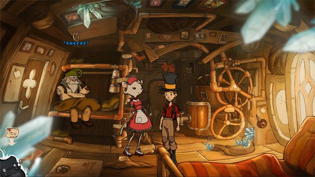 Przeniesiecie się do domu krasnala - Wyprawa z Łazikiem | Solucja The Night of the Rabbit - The Night of the Rabbit - poradnik do gry