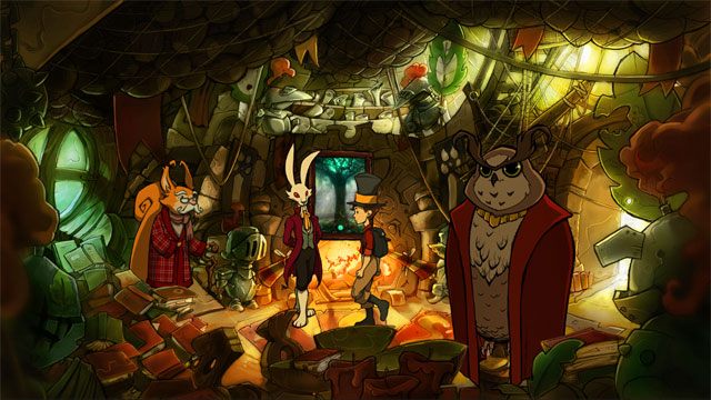 Wejdź do ratusza - Wyprawa z Łazikiem | Solucja The Night of the Rabbit - The Night of the Rabbit - poradnik do gry