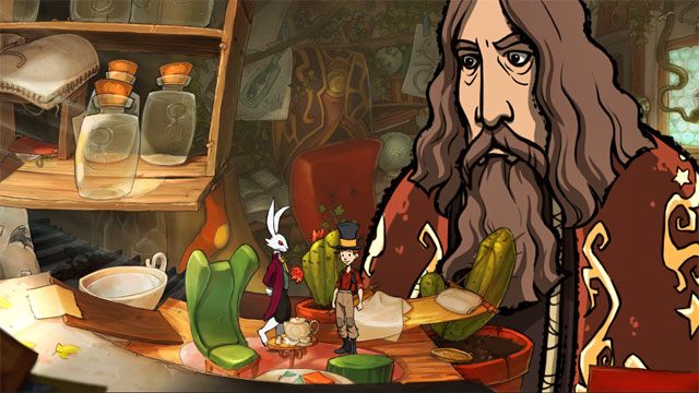 Jerzyk pójdzie w lewo po bluszczu, a zegar spadnie i obudzi śpiocha - Wyprawa z Łazikiem | Solucja The Night of the Rabbit - The Night of the Rabbit - poradnik do gry