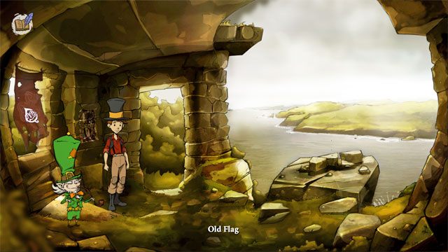 Użyj magicznej monety z otworem by zobaczyć go znowu - Cztery portale - zaklęcia skałoszept i zielorost | Solucja - The Night of the Rabbit - poradnik do gry