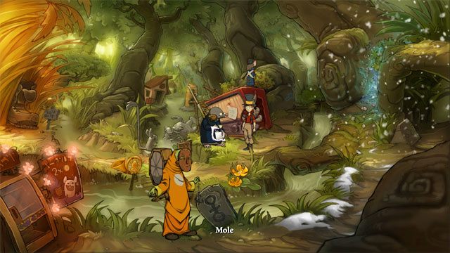 Wyjdź z miasta i idź do stacji radiowej - drogę już doskonale znasz - Cztery portale - zaklęcia lisi spryt i iskra nadziei | Solucja - The Night of the Rabbit - poradnik do gry