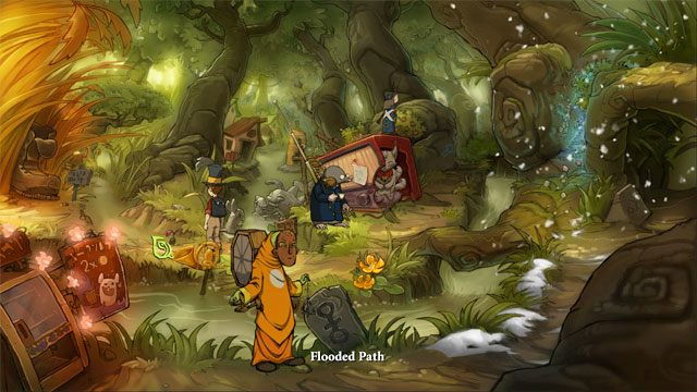 Ponownie idź do stacji radiowej - Cztery portale - zaklęcia lisi spryt i iskra nadziei | Solucja - The Night of the Rabbit - poradnik do gry