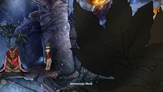 Aby przejść dalej zmień dzień w noc, a następnie użyj czaru lisi spryt na tajemniczej ćmie - Cztery portale - zaklęcia lisi spryt i iskra nadziei | Solucja - The Night of the Rabbit - poradnik do gry