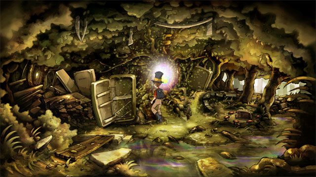 Skieruj się ponownie w okolice drzewoportalu - Jaszczurki, butelki i piąty portal | Solucja The Night of the Rabbit - The Night of the Rabbit - poradnik do gry