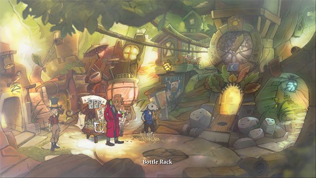 Udaj się do centrum miasta - Jaszczurki, butelki i piąty portal | Solucja The Night of the Rabbit - The Night of the Rabbit - poradnik do gry