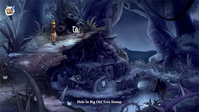 Skieruj się ku górze ekranu - Jaszczurki, butelki i piąty portal | Solucja The Night of the Rabbit - The Night of the Rabbit - poradnik do gry