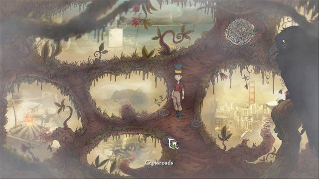 Otrzymany w ten sposób kubek z mieszanką na bazie proszku, korą, żołędziem i korzeniem ustaw na rozdrożu znajdującym się na środku lokacji - Ostateczna rozgrywka | Solucja The Night of the Rabbit - The Night of the Rabbit - poradnik do gry