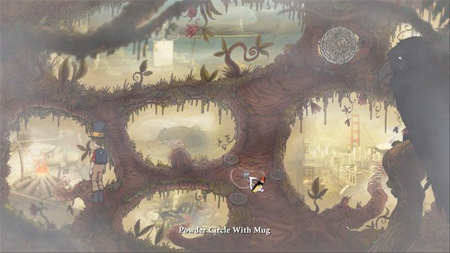 Skieruj się w lewo do ogniska i kliknij na nim - Ostateczna rozgrywka | Solucja The Night of the Rabbit - The Night of the Rabbit - poradnik do gry