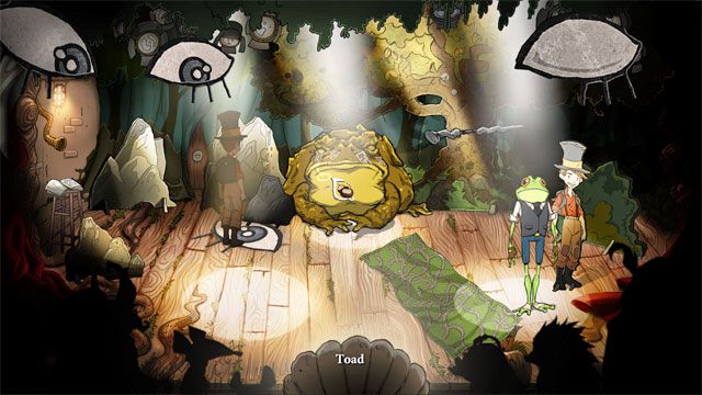 Po lewej stronie oświetlony zostanie megafon - użyj go - Ostateczna rozgrywka | Solucja The Night of the Rabbit - The Night of the Rabbit - poradnik do gry