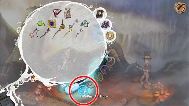 Następnie szybko otwórz ekwipunek i wybierz czar o tym samym kolorze - Ostateczna rozgrywka | Solucja The Night of the Rabbit - The Night of the Rabbit - poradnik do gry