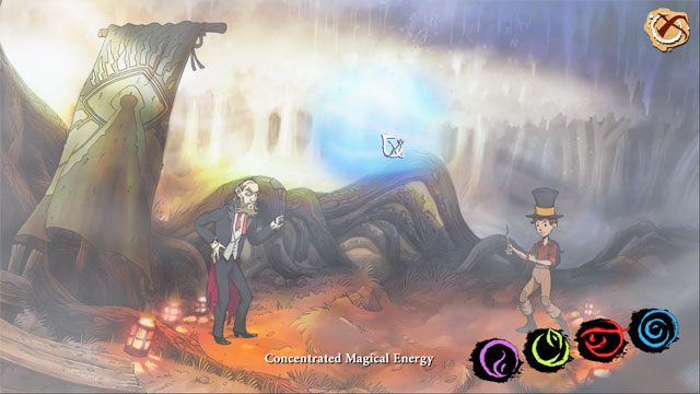 Następnie otwórz ekwipunek, wybierz dowolny zdobyty gwóźdź i użyj go na powstałej kuli mocy na środku ekranu - Ostateczna rozgrywka | Solucja The Night of the Rabbit - The Night of the Rabbit - poradnik do gry