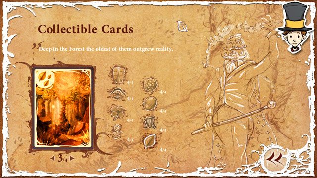 Zdobyte do tej pory karty możesz zobaczyć z poziomu menu głównego wchodząc w kolekcję dodatków, a następnie w czwórki - Karty | Kolekcjoner | The Night of the Rabbit - The Night of the Rabbit - poradnik do gry