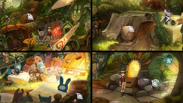 Po uratowaniu Urszuli udaj się do ratusza i kliknij na nią - Karty | Kolekcjoner | The Night of the Rabbit - The Night of the Rabbit - poradnik do gry