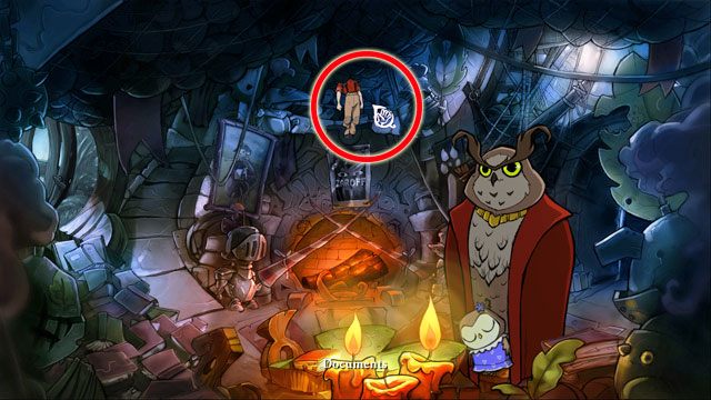 W ratuszu gdy w nocy wejdziesz po schodach na górę kliknij na dokumentach, a zdobędziesz kartę Liście - nr 3 - Karty | Kolekcjoner | The Night of the Rabbit - The Night of the Rabbit - poradnik do gry