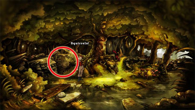 Na kamieniu tuż obok kopalni kredy użyj kruchej kredy, a Jerzyk narysuje znak - Zwykły letni dzień | Solucja The Night of the Rabbit - The Night of the Rabbit - poradnik do gry