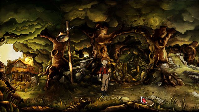 Umieść puszkę z mieszanką na bazie proszku, korą, żołędziami i marchewką na leśnym rozdrożu, czyli na wprost wejścia w głąb lasu - Zwykły letni dzień | Solucja The Night of the Rabbit - The Night of the Rabbit - poradnik do gry