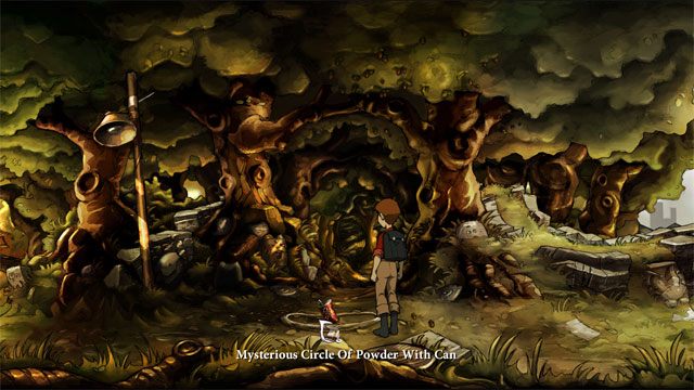 Następnie na usypanym kręgu użyj paczki zapałek z ekwipunku - Zwykły letni dzień | Solucja The Night of the Rabbit - The Night of the Rabbit - poradnik do gry