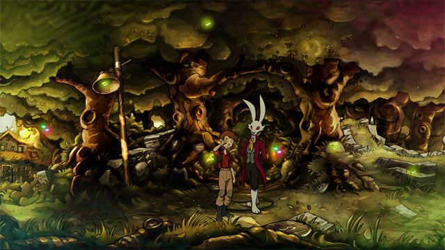 W rozmowie z nim wybieraj dowolne wypowiedzi - Zwykły letni dzień | Solucja The Night of the Rabbit - The Night of the Rabbit - poradnik do gry