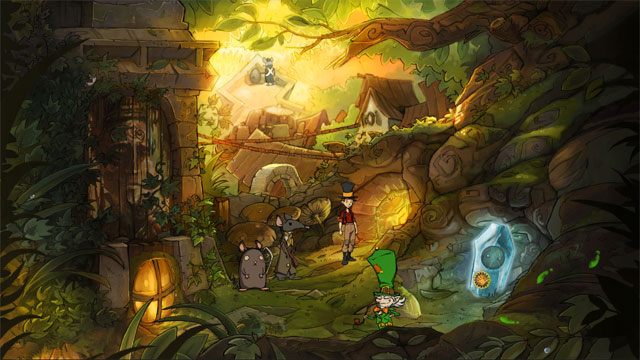 Natrafisz tu ponownie na skrzata, który ucieknie - Przygoda w Mysiborze | Solucja The Night of the Rabbit - The Night of the Rabbit - poradnik do gry