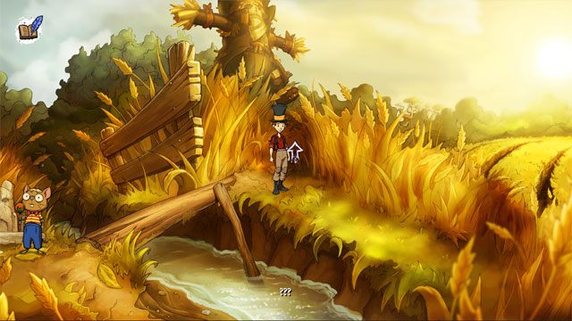 Przejdź kładką i skieruj się dalej do następnej lokacji - Przygoda w Mysiborze | Solucja The Night of the Rabbit - The Night of the Rabbit - poradnik do gry