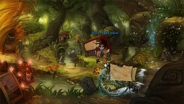 W lokacji pojawi się Mysz z plecakiem i wręczy ci ogłoszenie - Przygoda w Mysiborze | Solucja The Night of the Rabbit - The Night of the Rabbit - poradnik do gry