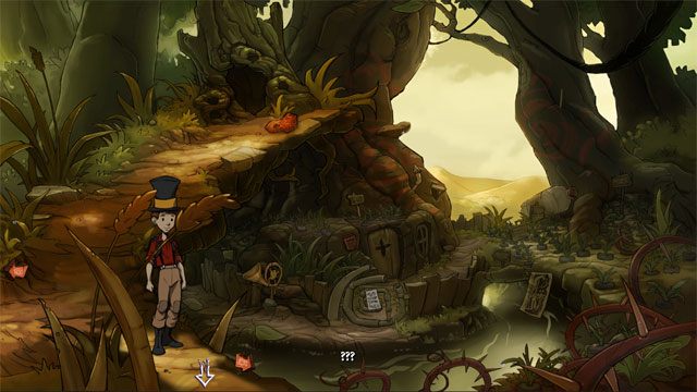 Skieruj się dalej przejściem na dole ekranu - Przygoda w Mysiborze | Solucja The Night of the Rabbit - The Night of the Rabbit - poradnik do gry