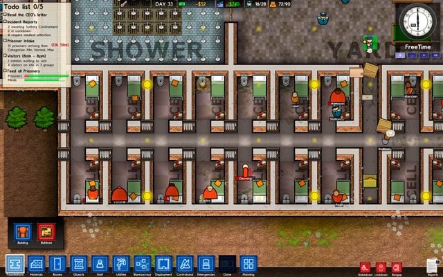 Optymalnym rozmiarem dla cel jest ich minimalna wielkość, czyli 3 na 2 pola - Cela w Prison Architect | Pomieszczenia więzienne - Prison Architect - poradnik do gry