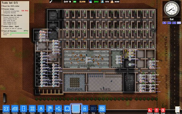 Po wynalezieniu kontrabandy przez szefa straży dostępna staje się również nowa zakładka w dolnej części interfejsu (screen powyżej) - Kontrabanda w Prison Architect | Struktura gry - Prison Architect - poradnik do gry