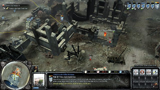 Po zdobyciu działa użyj go, do zniszczenia czołgu od tyłu. - Misja 01 - Stalingradzki dworzec | Kampania w Company of Heroes 2 - Company of Heroes 2 - poradnik do gry