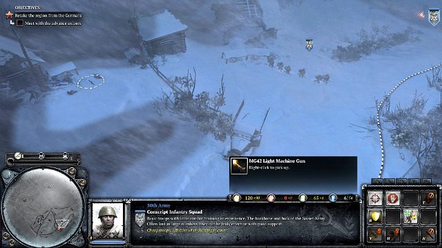 Maszerowanie przez zaspy mocno spowalnia oddział - Misja 04 - Zima cudów | Kampania w Company of Heroes 2 - Company of Heroes 2 - poradnik do gry