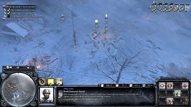 Przejęty posterunek będzie stanowić miejsce bazy, do której będą wycofywać się jednostki - Misja 04 - Zima cudów | Kampania w Company of Heroes 2 - Company of Heroes 2 - poradnik do gry