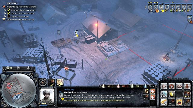 Po drodze napotkasz jeszcze kilka składów wroga, ale taktyka nie zmieni się aż do punktu z paliwem - Misja 04 - Zima cudów | Kampania w Company of Heroes 2 - Company of Heroes 2 - poradnik do gry