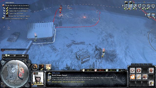 Gdy moździerze zostaną spacyfikowane pozostałe oddziały nie będą stanowić problemu - Misja 04 - Zima cudów | Kampania w Company of Heroes 2 - Company of Heroes 2 - poradnik do gry
